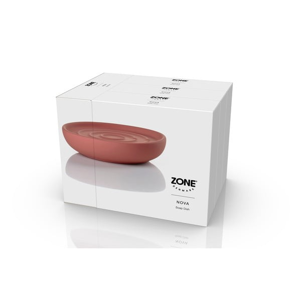 Světle červená porcelánová mýdlenka Nova – Zone-image-3