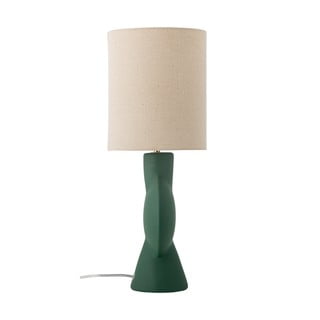 Stolní lampa s textilním stínidlem v tmavě zeleno-přírodní barvě (výška 55 cm) Sergio – Bloomingville