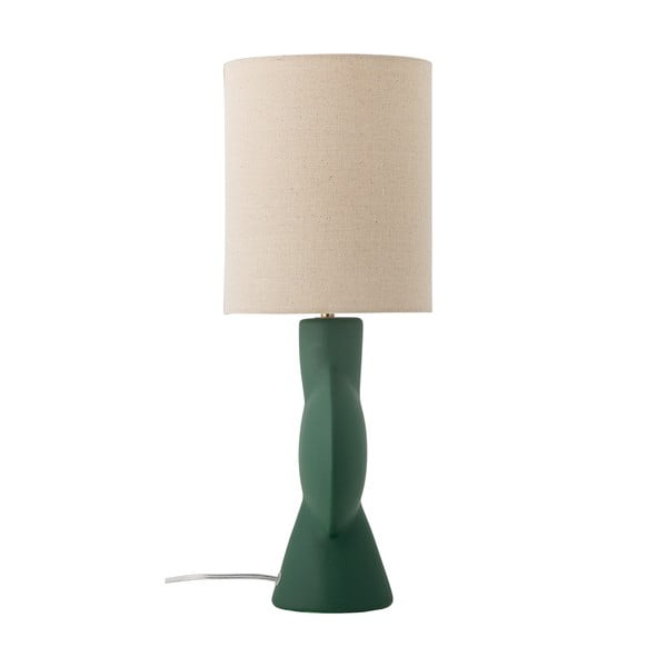 Stolní lampa s textilním stínidlem v tmavě zeleno-přírodní barvě (výška 55 cm) Sergio – Bloomingville
