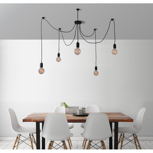 Pětiramenné závěsné světlo Spider, černé-image-2