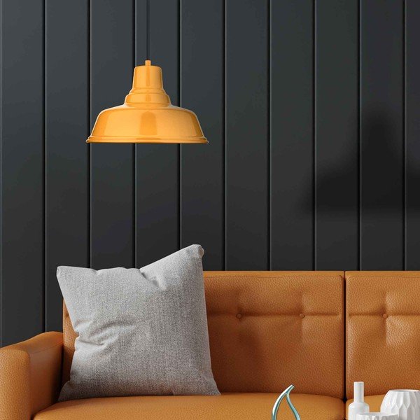 Okrově žluté kovové závěsné svítidlo ø 32 cm Pawn – Squid Lighting-image-1