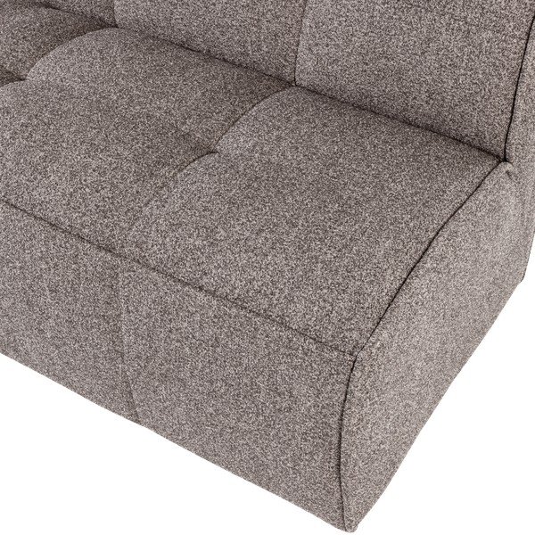 Hnědá polstrovaná lavice z textilie bouclé Cluster – vtwonen-image-4