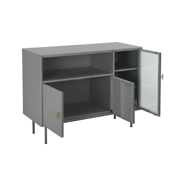 Šedá kovová vitrína 104x80 cm Rosalie – Støraa-image-3