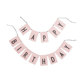 Růžová girlanda Design Letters Happy Birthday