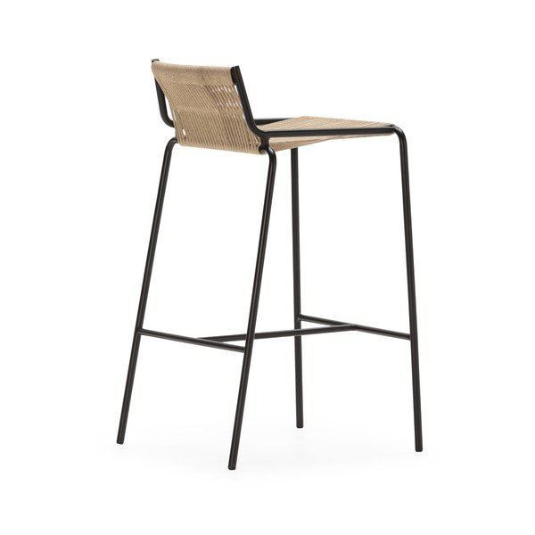 Béžová kovová barová židle (výška sedáku 65 cm) Emily – Marckeric-image-2