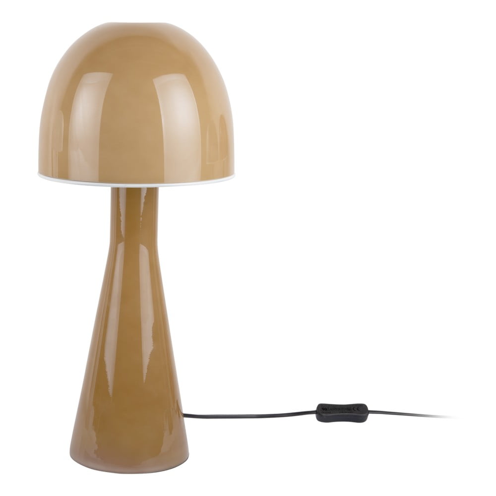Okrově žlutá stolní lampa se skleněným stínidlem (výška 45 cm) Bombin – Leitmotiv