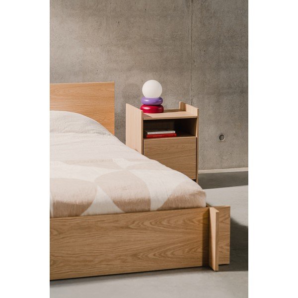 Červená/fialová stolní lampa z masivního dřeva se skleněným stínidlem (výška 24 cm) Otem – noo.ma-image-2