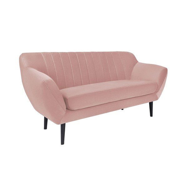 Světle růžová pohovka pro dva Mazzini Sofas Toscane, černé nohy-image-1