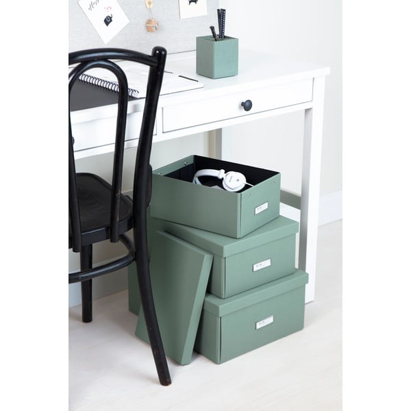 Kartonový úložný box zelenomodrý s víkem 34,5x45x18,5 cm Katrin Canvas Paper Laminate – Bigso-image-3