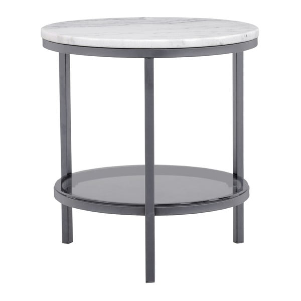 Mramorový odkládací stolek s šedou konstrukcí RGE Ascot, ⌀ 50 cm