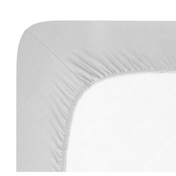 Světle šedé napínací prostěradlo jersey 200x220 cm Boxspring – Andrea Simone-image-1