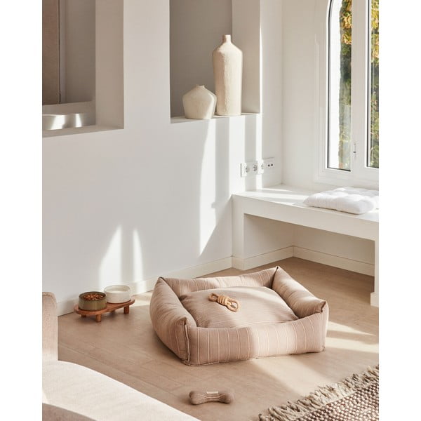 Hnědý pelíšek pro psy 75x75 cm Toby - Kave Home-image-1