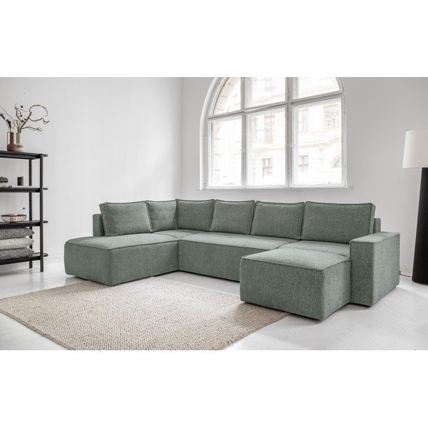 Světle zelená rozkládací rohová pohovka (levý roh) Brave Dave – Miuform-image-4