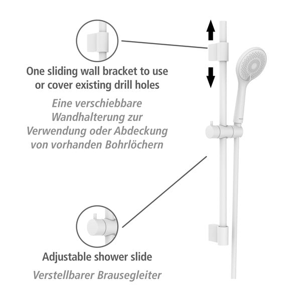 Bílý sprchový set z nerezové oceli 70 cm Watersaving – Wenko-image-4