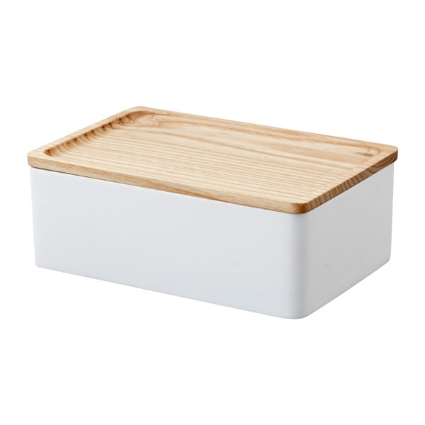 Bílý úložný box s víkem 18.5x12.5x7 cm Rin – YAMAZAKI