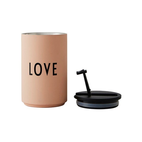 Oranžovo-béžový termo hrnek 350 ml Love – Design Letters-image-2