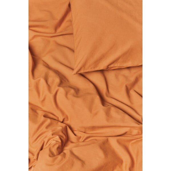 Terakotově oranžové povlečení na dvoulůžko ze stonewashed bavlny Bonami Selection, 200 x 200 cm-image-1