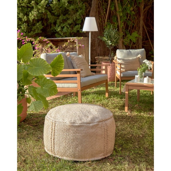 Béžový zahradní puf Kave Home Kaie, ø 62 cm-image-4