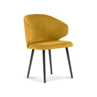 Žlutá jídelní židle se sametovým potahem Windsor & Co Sofas Nemesis