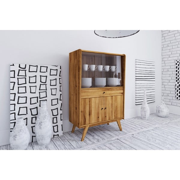 Vitrína z dubového dřeva 100x154 cm Retro - The Beds-image-1