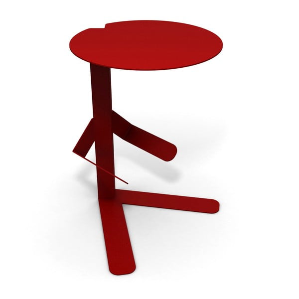 Červený odkládací stolek Caoscreo MisterT