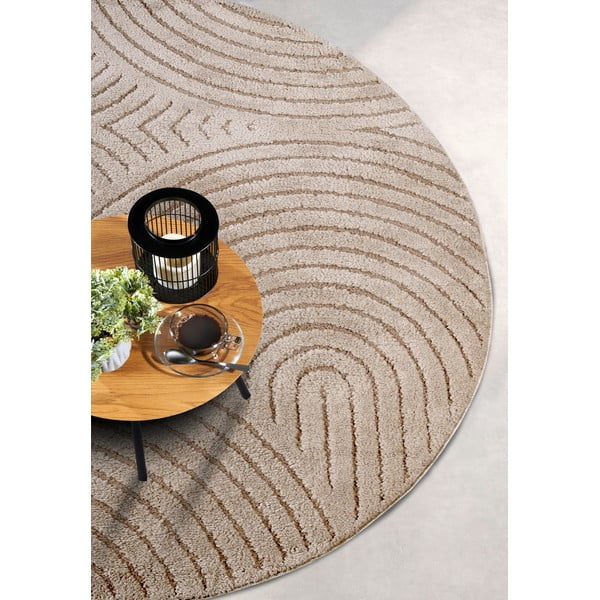 Taupe kulatý koberec ø 160 cm Panglao New York Taupe – Elle Decoration-image-2