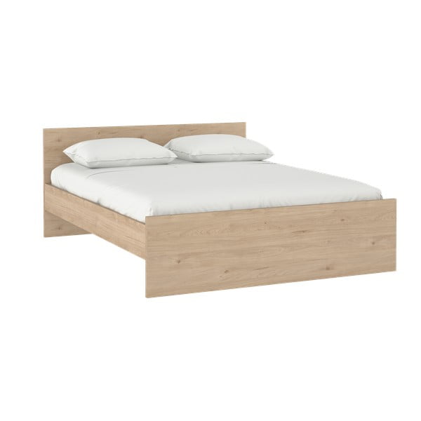 Dvoulůžková postel v dekoru dubu bez roštu 180x200 cm v přírodní barvě Naia – Tvilum