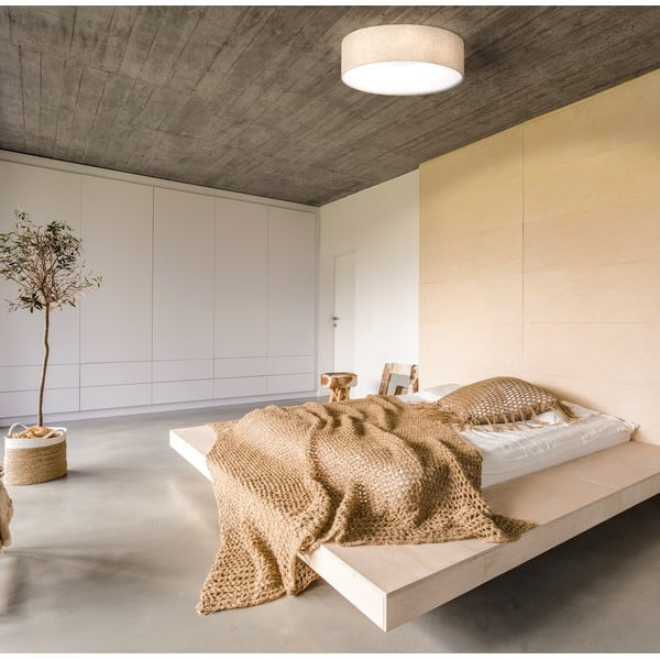 Béžové stropní svítidlo s textilním stínidlem ø 60 cm Thor – Fischer & Honsel-image-1