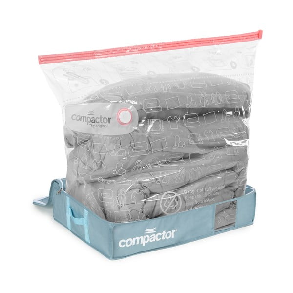 Vakuový plastový úložný box pod postel 65x45x15,5 cm Blue Edition – Compactor-image-3