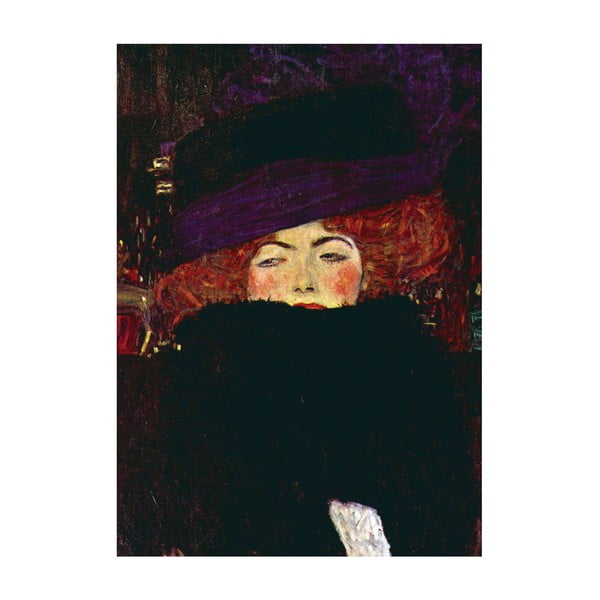 Gustav Klimt - obraz Lady with Hat, 70x50 cm