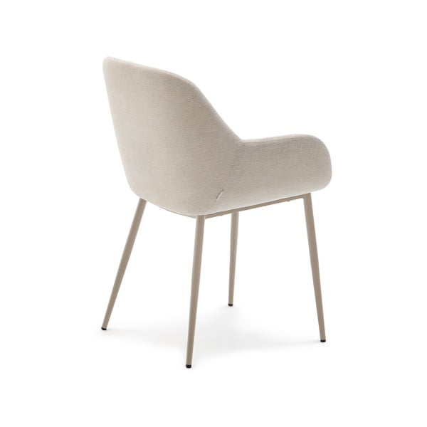 Krémové čalouněné jídelní křeslo Konna – Kave Home-image-3
