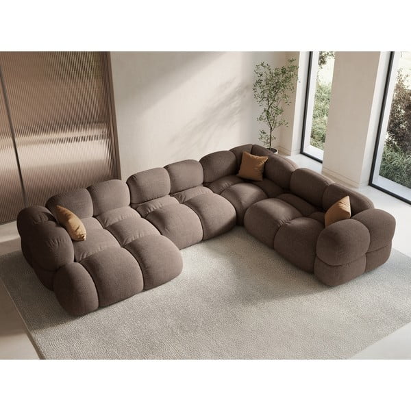 Hnědá rohová pohovka (pravý roh/do "U") Loretto – Cosmopolitan Design-image-1