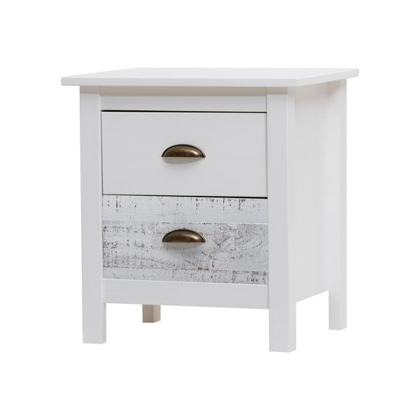 Bílo-šedý noční stolek Marckeric Romantica, 46 x 50 cm-image-2