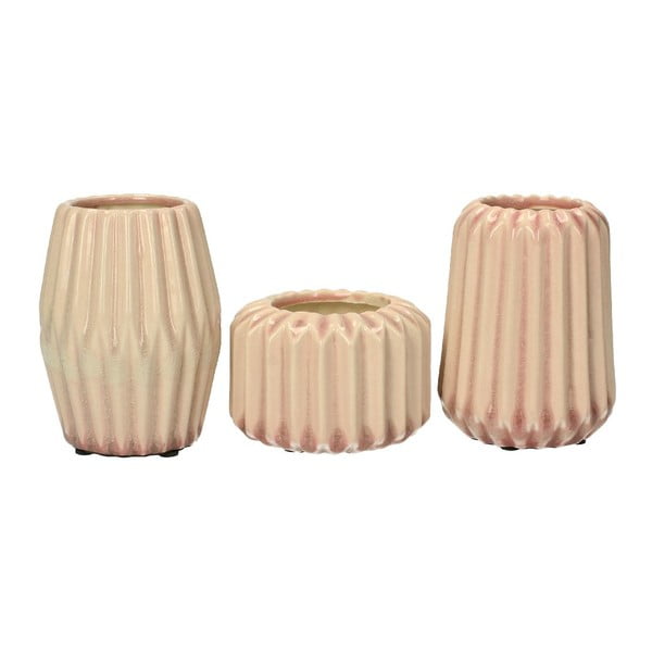 Set 3 váz Stoneware Pink