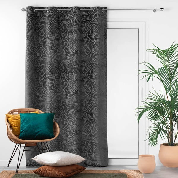 Antracitový sametový závěs 140x240 cm Analia – douceur d'intérieur-image-3