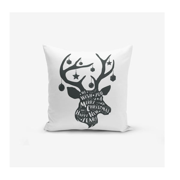 Sada 4 vánočních povlaků na polštář a běhounu na stůl Minimalist Cushion Covers Reindeer and Stars-image-1