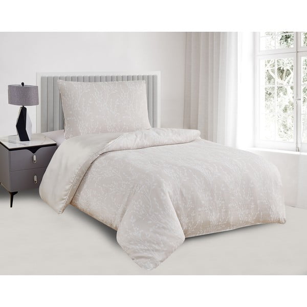 Béžové povlečení na jednolůžko z žakáru 140x200 cm Boston – My House-image-1