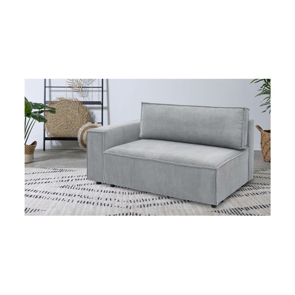 Světle šedý manšestrový modul pohovky, levý roh Nihad modular – Bobochic Paris-image-1