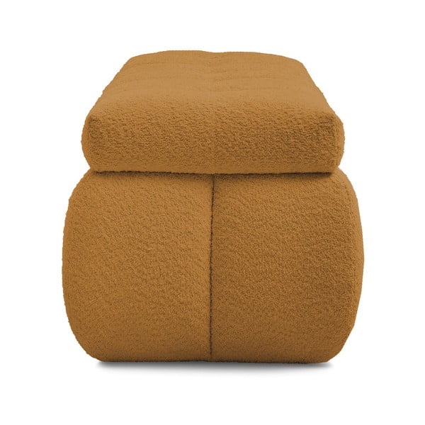 Lavice z textilie bouclé v hořčicové barvě Mont Blanc – Bobochic Paris-image-3