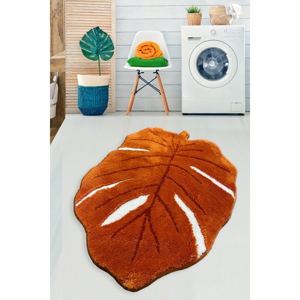 Oranžová koupelnová předložka 80x120 cm Frunze – Foutastic-image-1