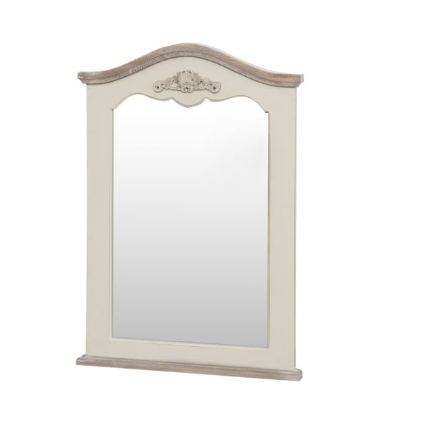 Zrcadlo v krémovém rámu z topolového dřeva Livin Hill Rimini, výška 85 cm