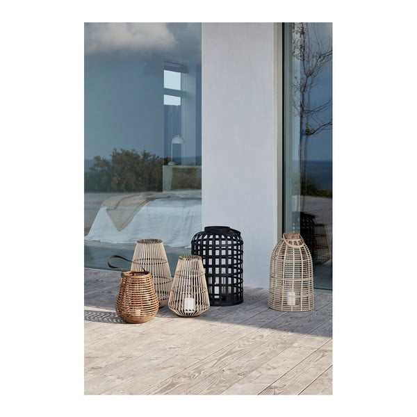 Sada 2 černých bambusových luceren Hübsch Bamboo Garo-image-2