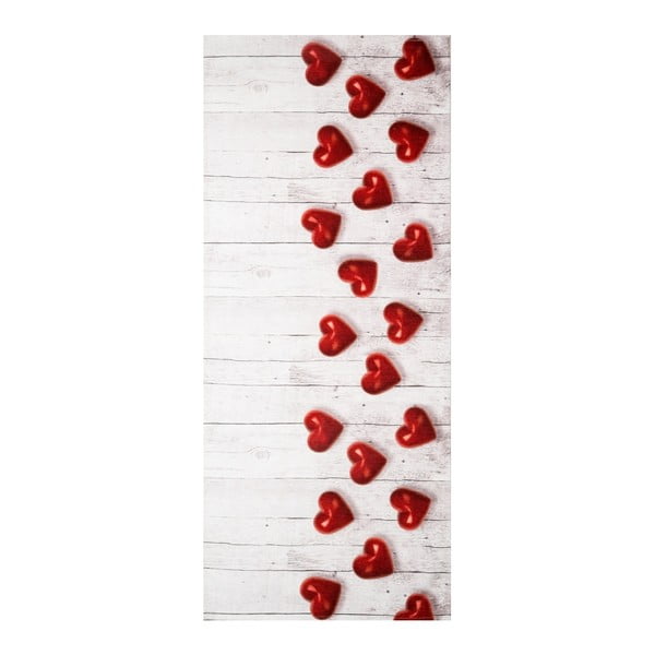 Vysoce odolný koberec Floorita Hearts, 58 x 80 cm
