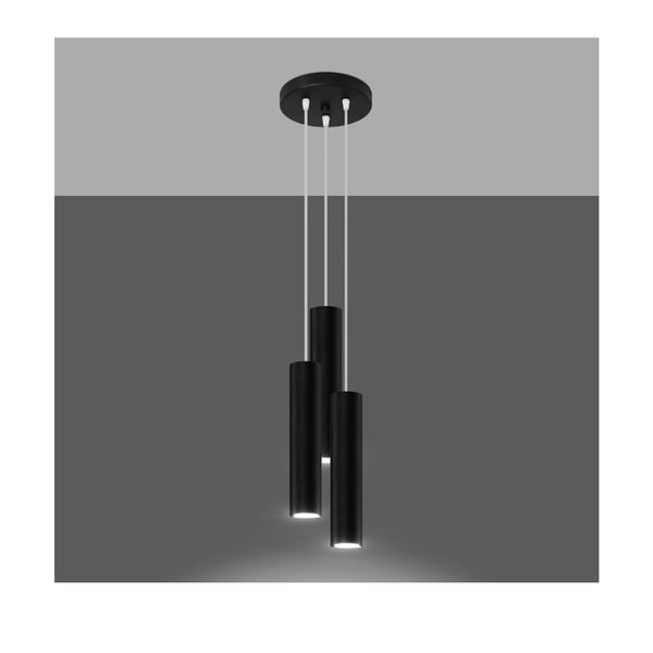 Černé závěsné svítidlo ø 6 cm Castro – Sollux-image-1