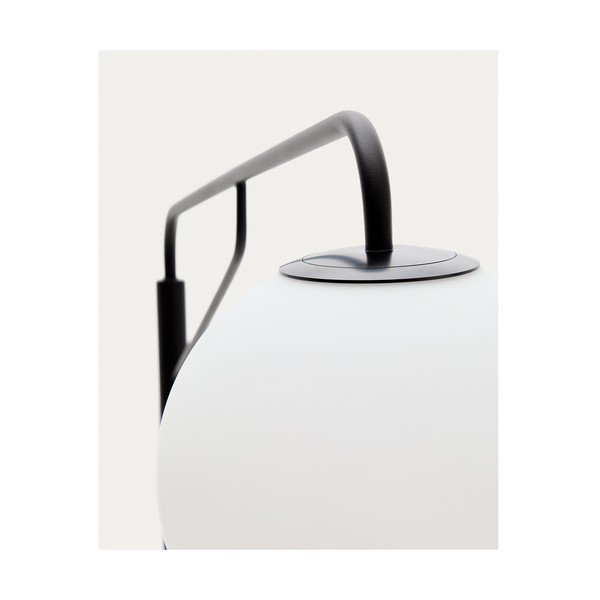 Bílá/černá stojací lampa se skleněným stínidlem (výška 164 cm) Eilo – Kave Home-image-3