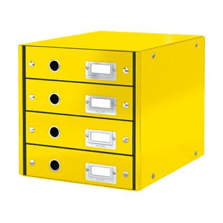 Žlutý box se 4 zásuvkami Leitz Office, délka 36 cm