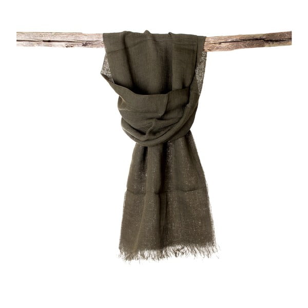 Lněný šátek Luxor 65x200 cm, khaki