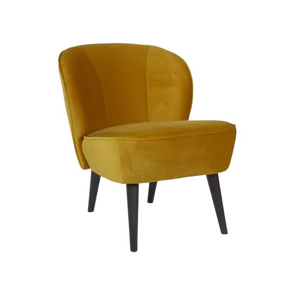 Hořčicové křeslo WOOOD Sara