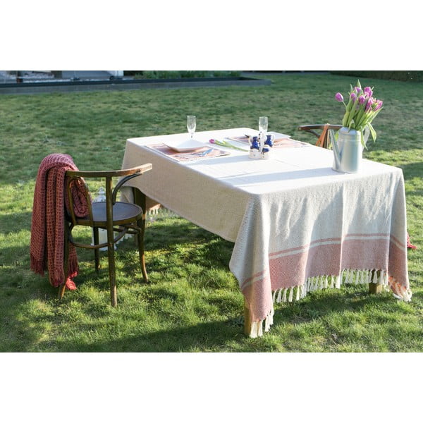 Béžovo-hnědý bavlněný ubrus Tiseco Home Studio, 250 x 150 cm-image-1