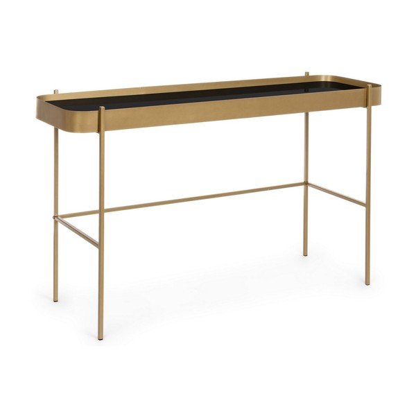 Konzolový stolek se skleněnou deskou ve zlaté barvě 43x120,5 cm Rashida – Bizzotto